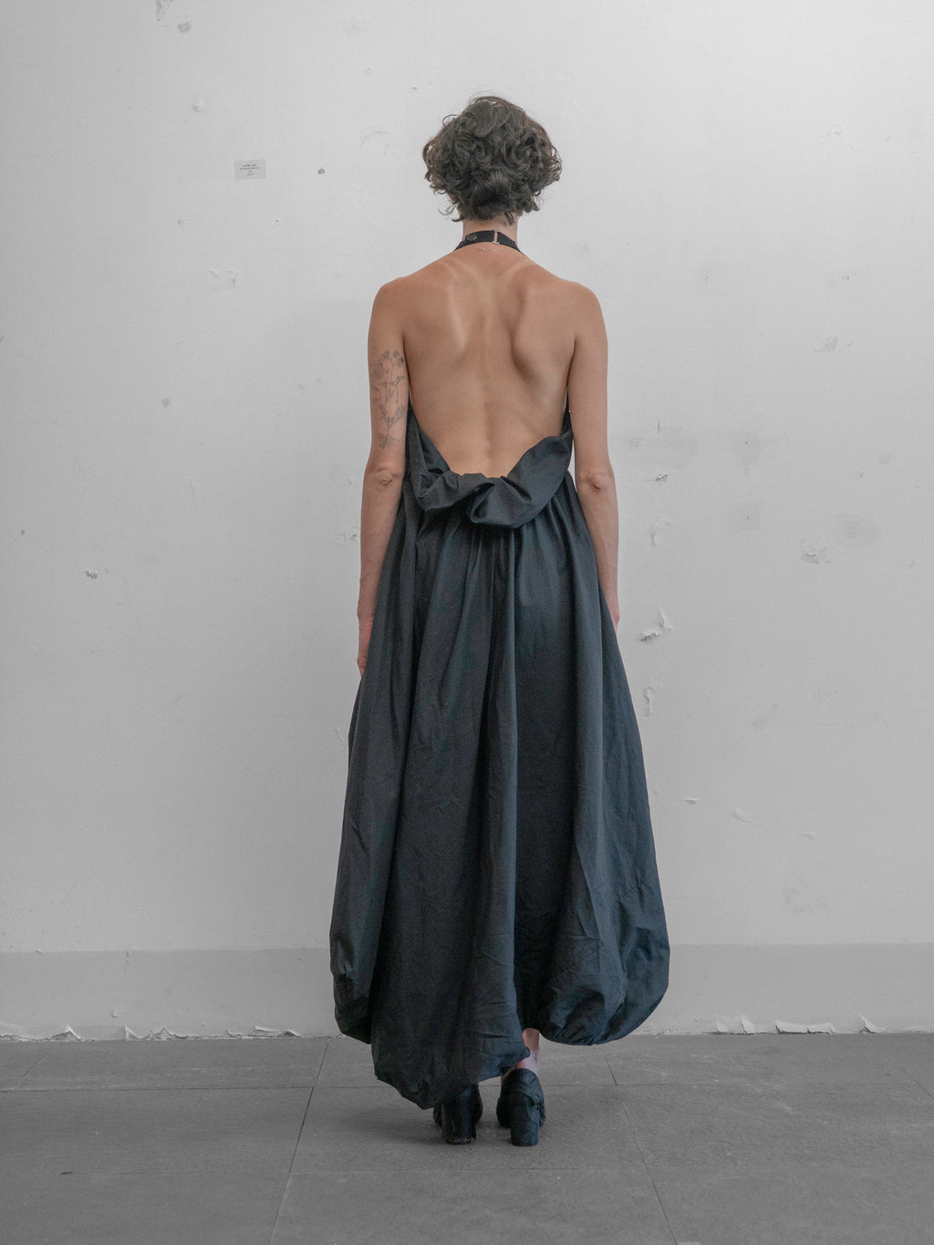 CREASED DRAPED DRESS